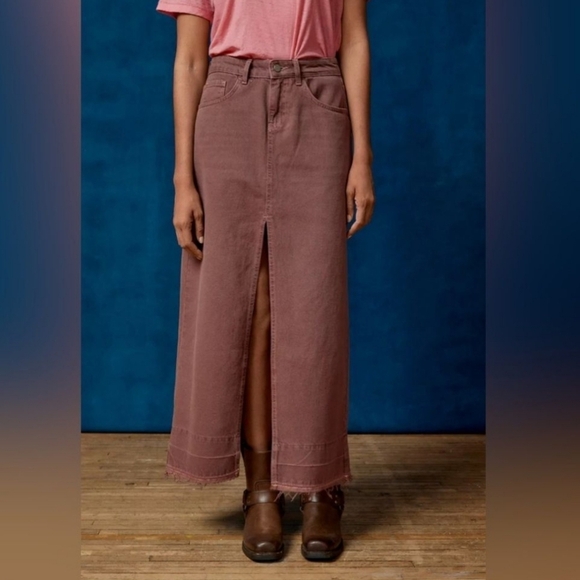 NWT Urban Outfitters BDG Western Brown Denim Maxi Skirt Size S - Picture 1 of 12